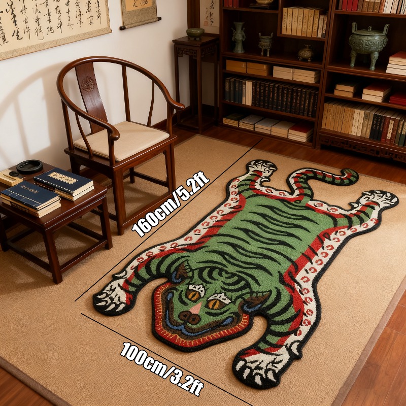 Outdoor Furniture For Cafe - VIKAMA Tiger Pattern Rug Non-slip and