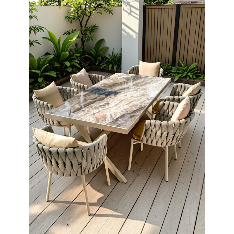 Outdoor Furniture Teak - Nordic outdoor tables and chairs courtyard