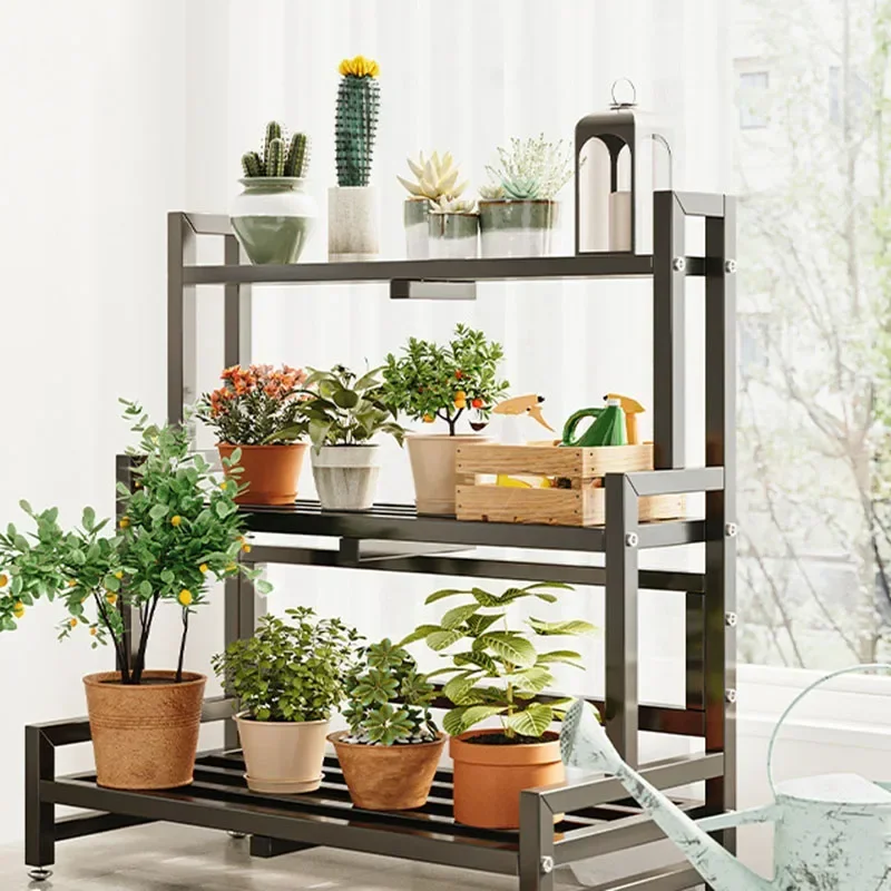 Tiered Display Plant Rack Shel - Outdoor Furniture Black recension och pris