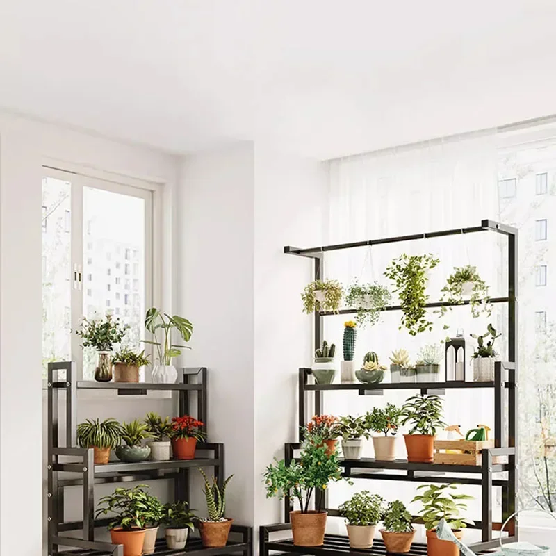 Tiered Display Plant Rack Shel - Outdoor Furniture Black recension och pris