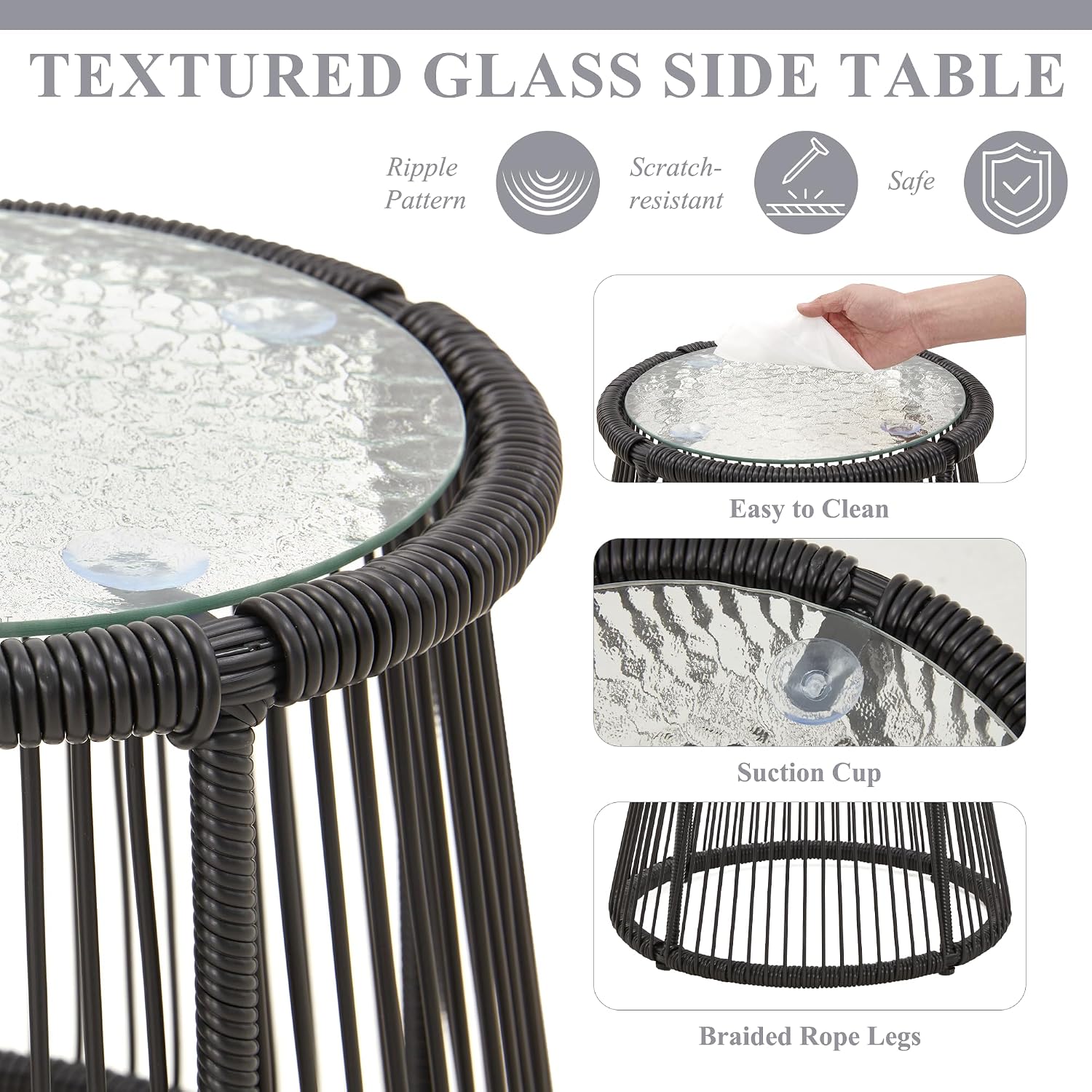 3-Piece Outdoor Patio Rattan F - Outdoor Furniture Black recension och pris