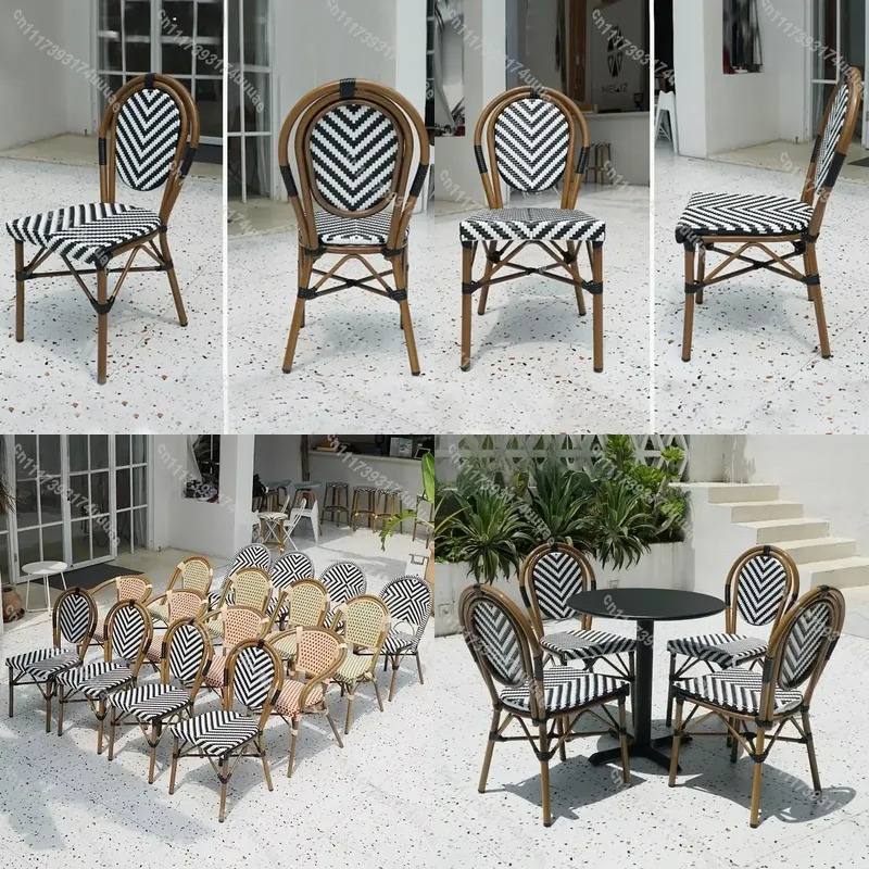 Stackable Rattan Chair French  - Outdoor Furniture For Cafe recension och pris
