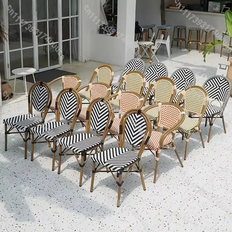 Stackable Rattan Chair French  - Outdoor Furniture For Cafe recension och pris