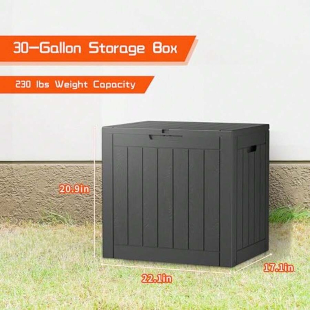 30 Gallon Deck Box Outdoor Sto - Outdoor Furniture Black recension och pris