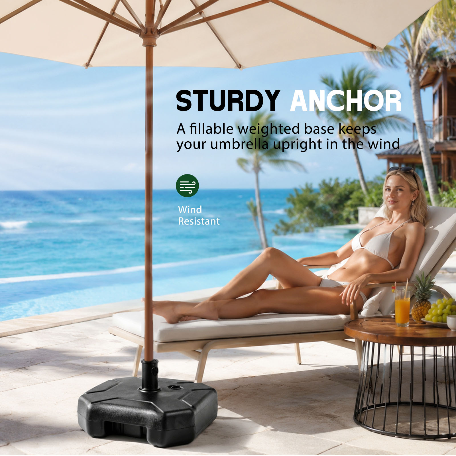 Fillable Patio Umbrella Base S - Outdoor Furniture Teak recension och pris