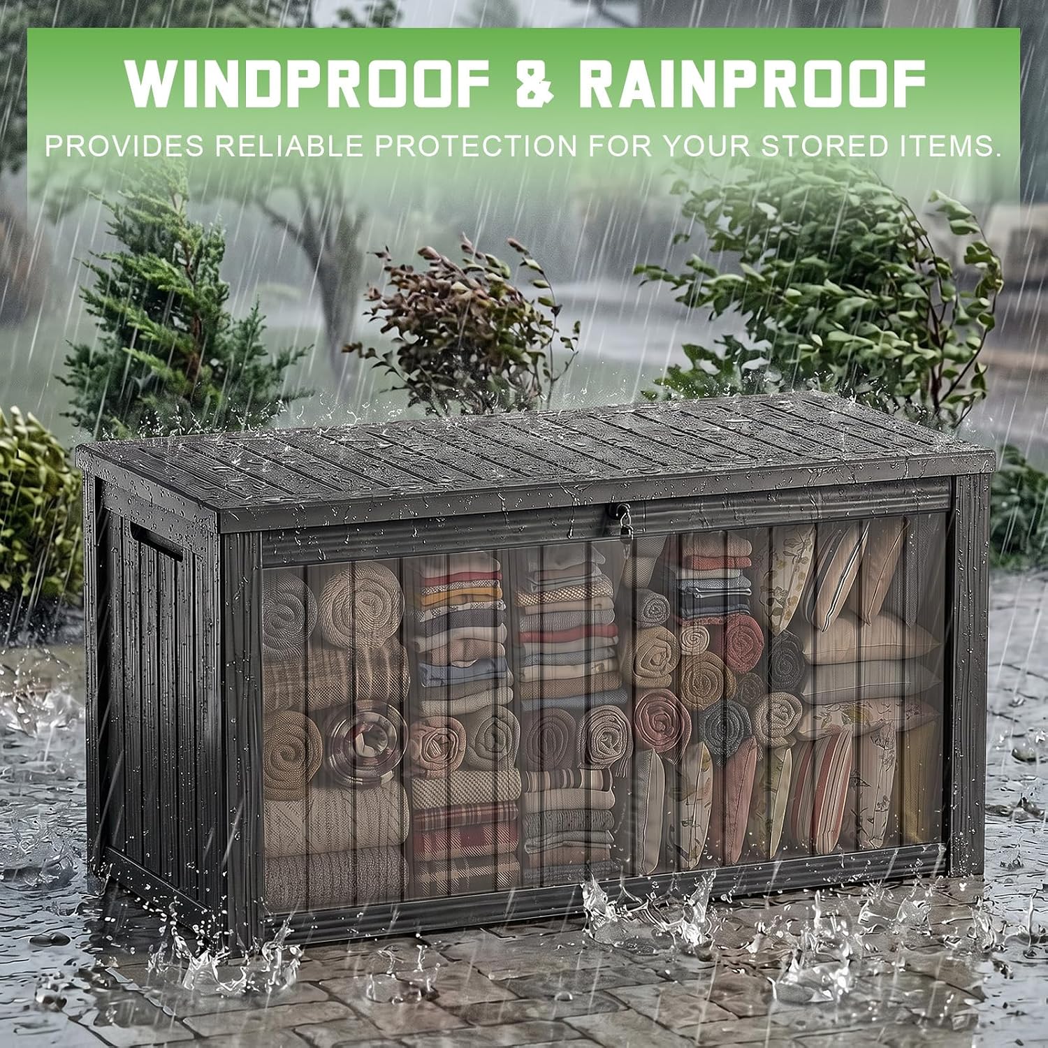 200 Gallon Lockable Resin Deck - Outdoor Furniture Black recension och pris