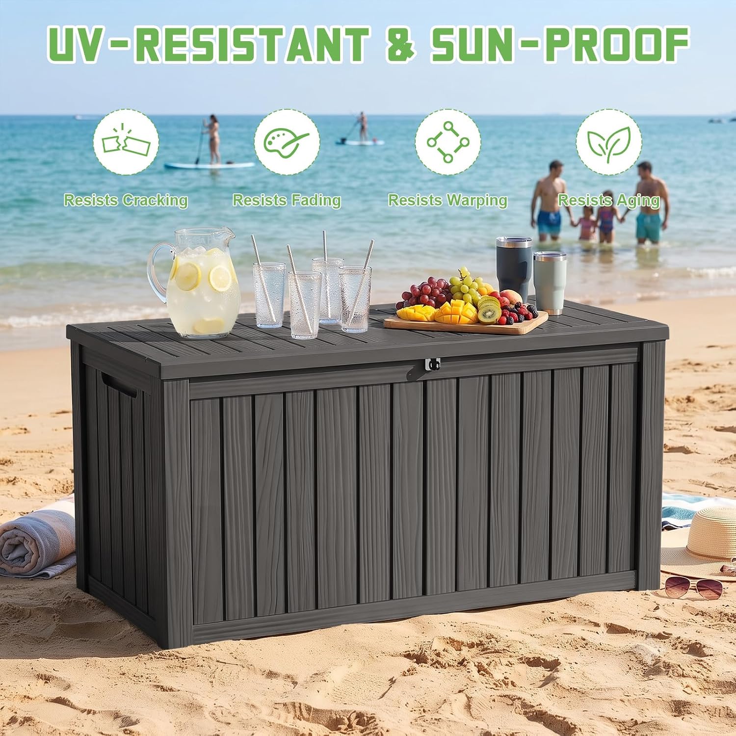200 Gallon Lockable Resin Deck - Outdoor Furniture Black recension och pris