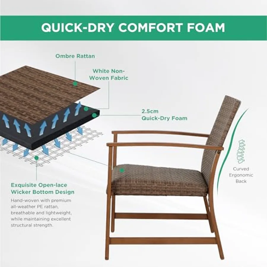 4-Piece Wicker Patio Furniture - Outdoor Furniture Durable recension och pris
