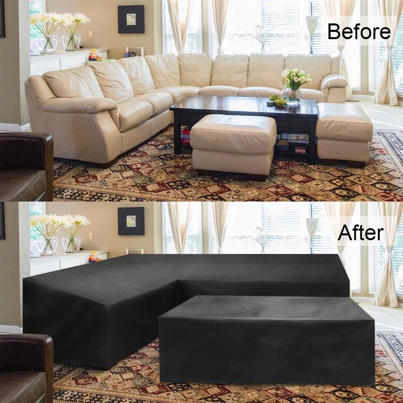 L Shaped Outdoor Furniture Cov - Outdoor Furniture Black recension och pris