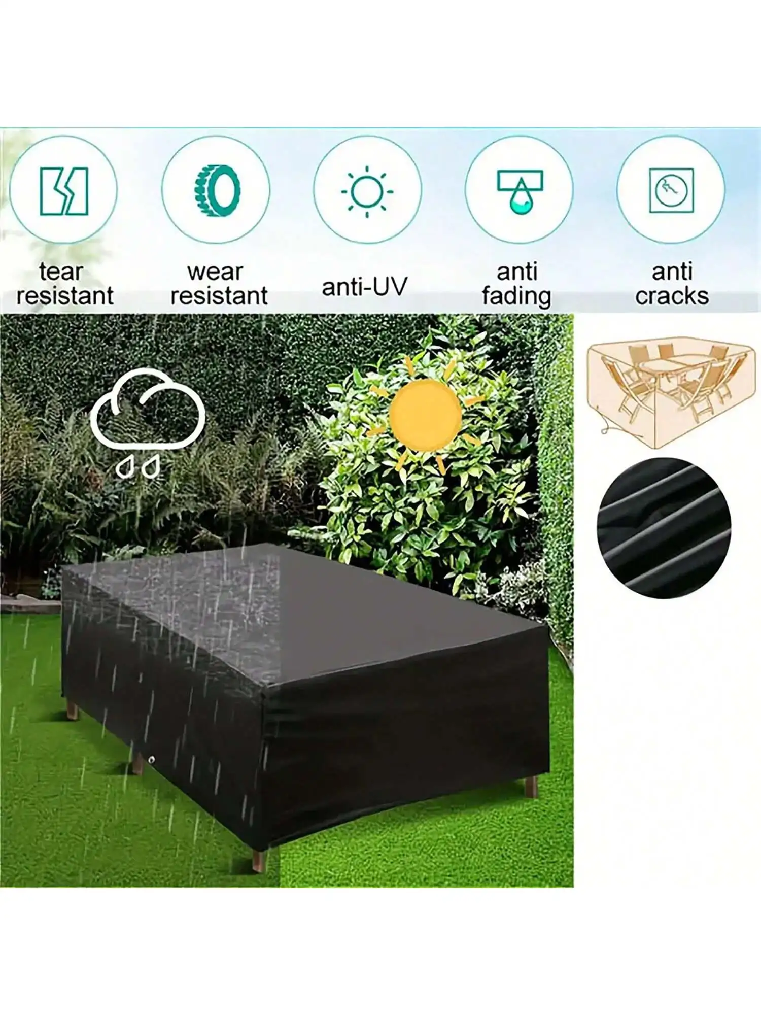 Multi-Size Outdoor Patio Garde - Outdoor Furniture Black recension och pris