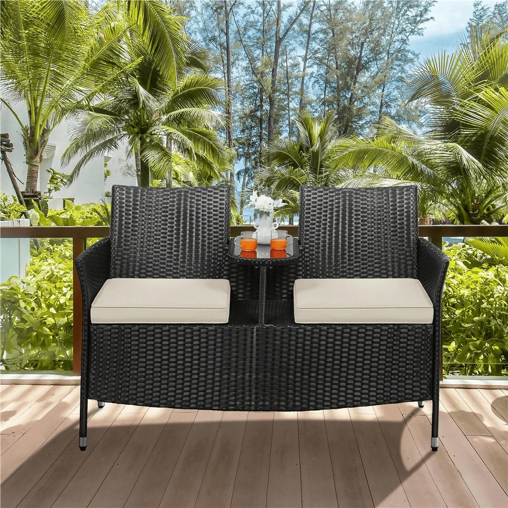Premium Outdoor Double Chair 2 - Outdoor Furniture Black recension och pris