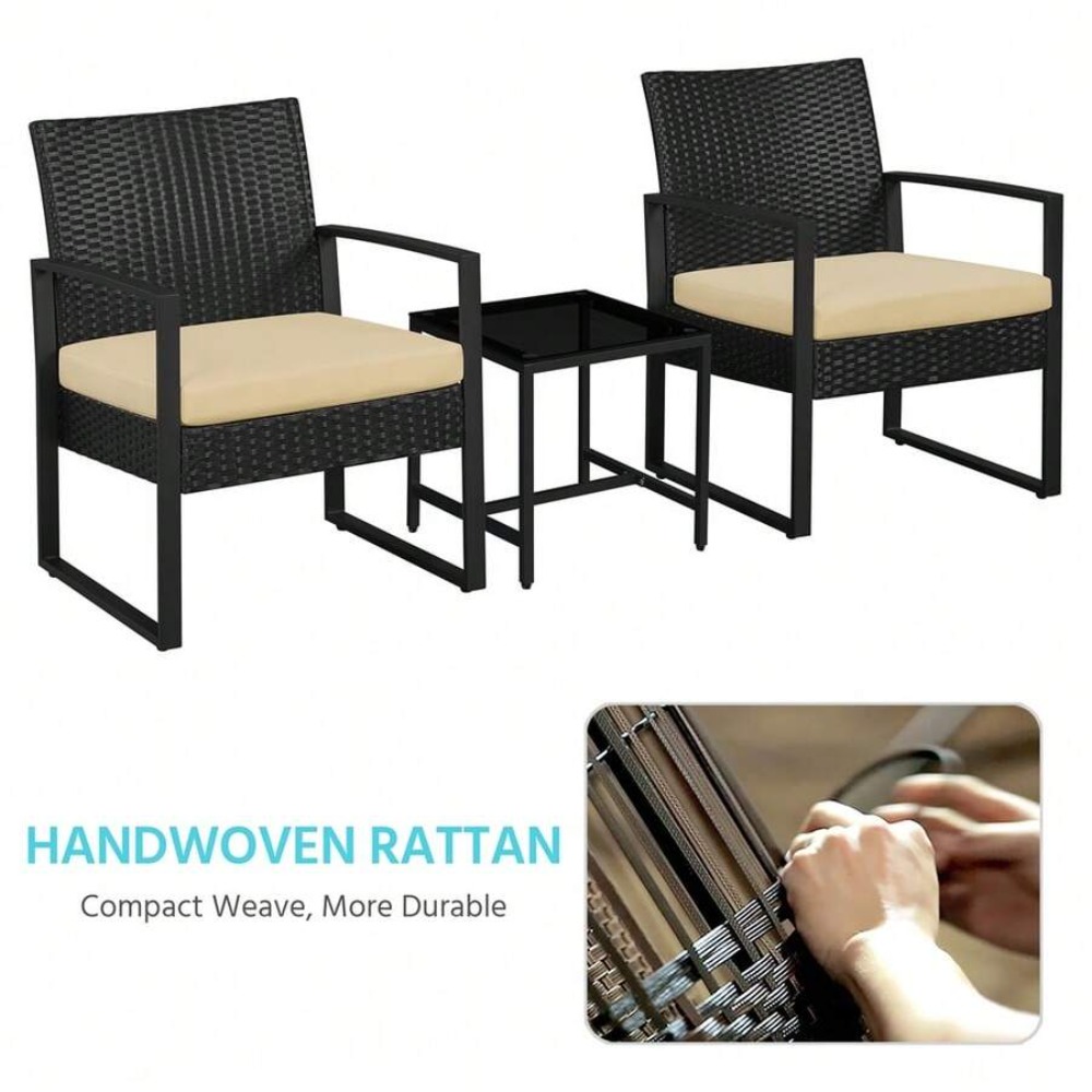 3 Piece Outdoor Wicker Furnitu - Outdoor Furniture Durable recension och pris