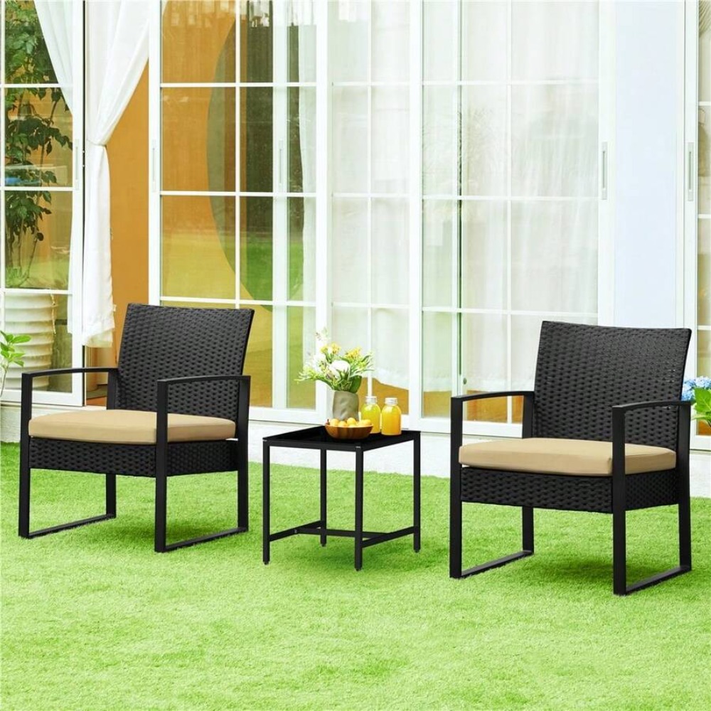 3 Piece Outdoor Wicker Furnitu - Outdoor Furniture Durable recension och pris