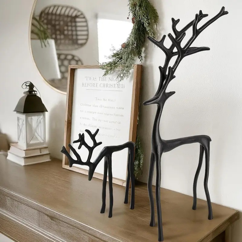 1pc Alloy Christmas Black Rein - Outdoor Furniture Black recension och pris