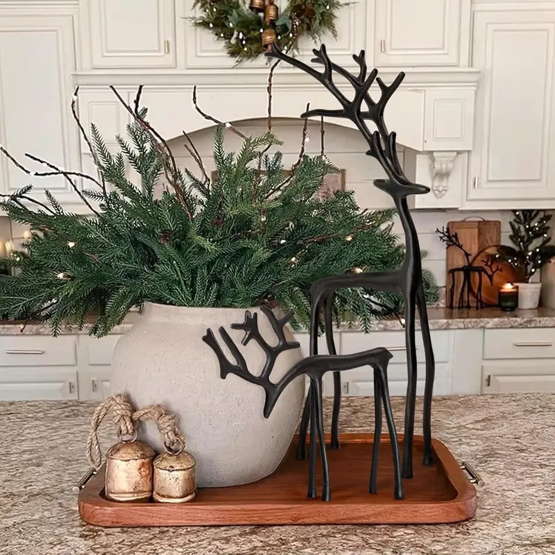 1pc Alloy Christmas Black Rein - Outdoor Furniture Black recension och pris