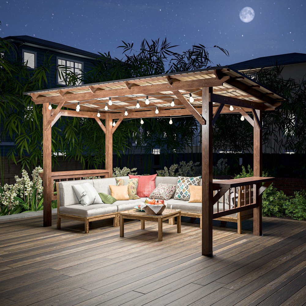 ！@13' X 6.5' Modern Wooden Per - Outdoor Furniture Gazebo recension och pris
